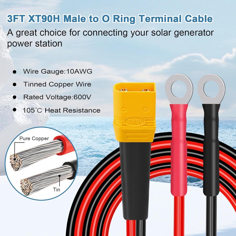 XT90 إلى O كابل طرفي حلقي 10AW - مراجعة Drone Battery Connector وسعره