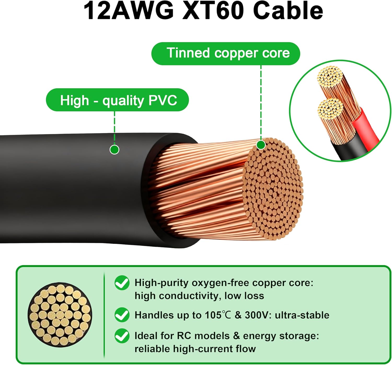 كابل JMUYTOP بطول 3 أقدام 12AW - مراجعة Drone Battery Connector وسعره