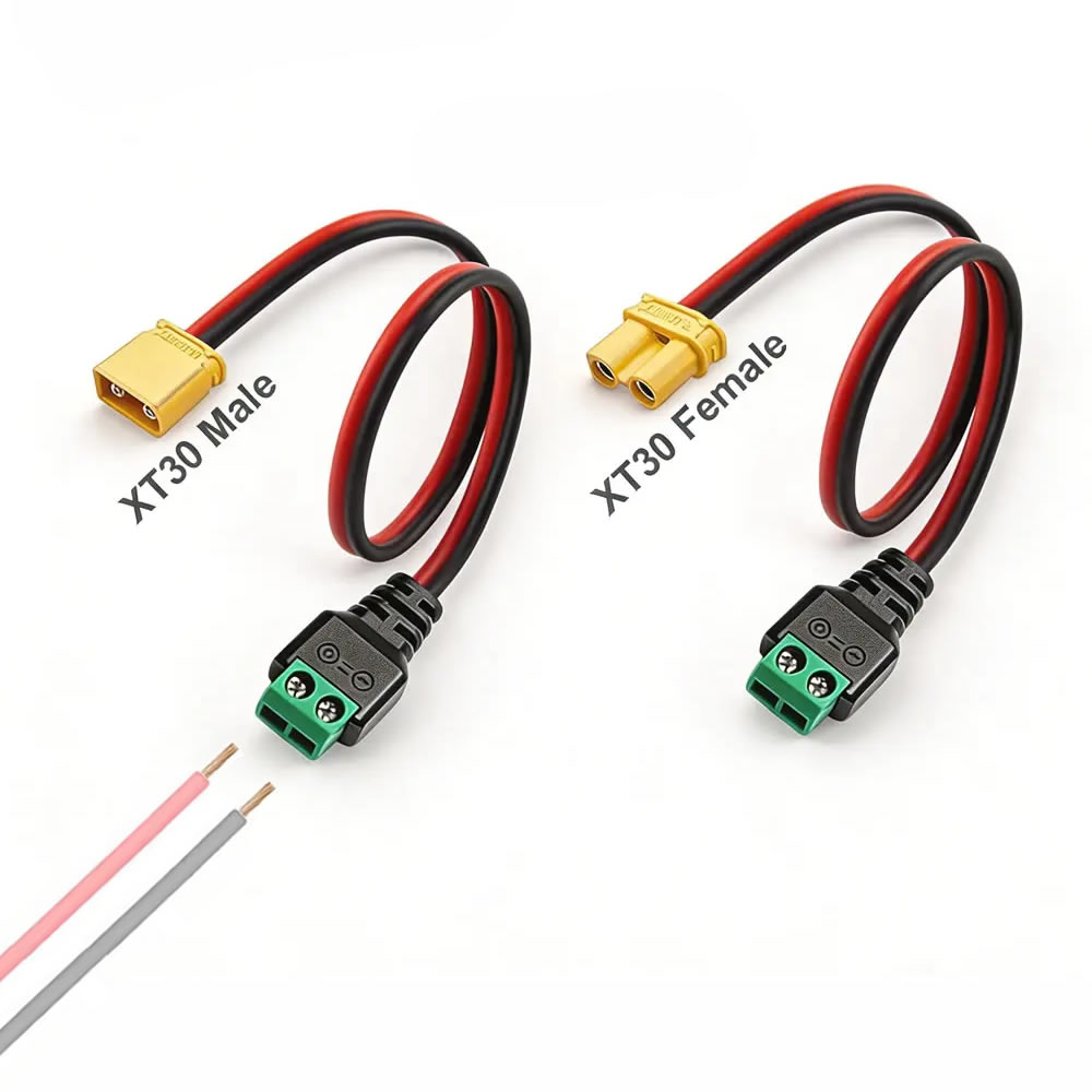 موصل XT30 ذكر وأنثى مع محول طر - مراجعة Drone Battery Connector وسعره