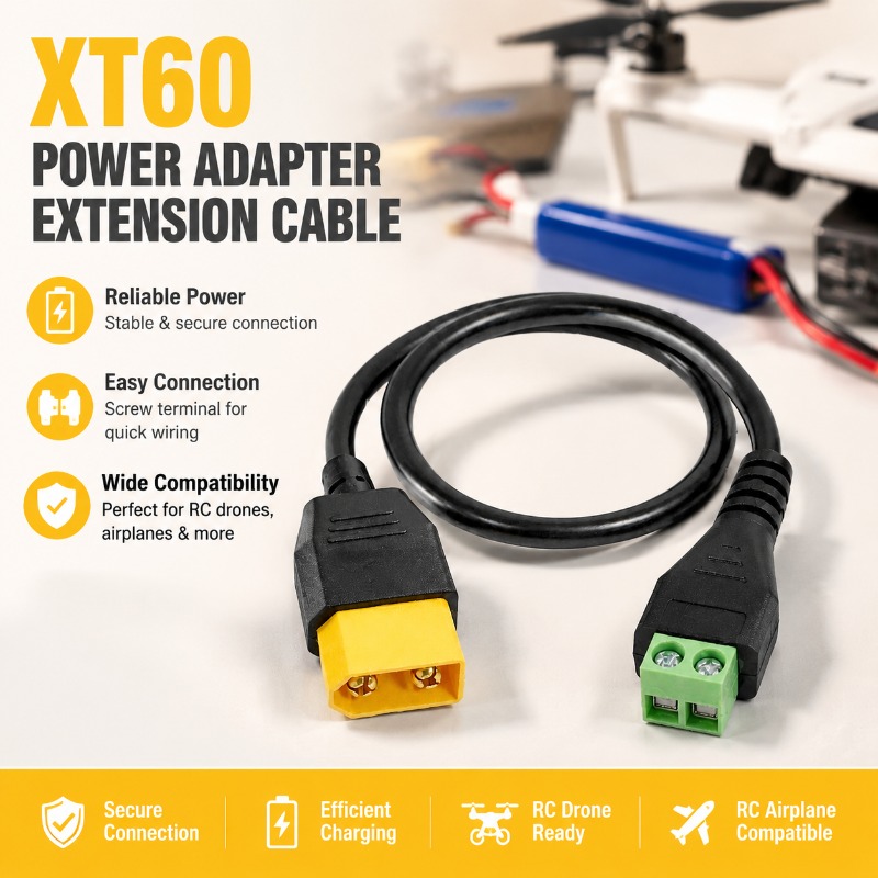 موصل XT60 ذكر وأنثى إلى كابل م - مراجعة Drone Battery Connector وسعره