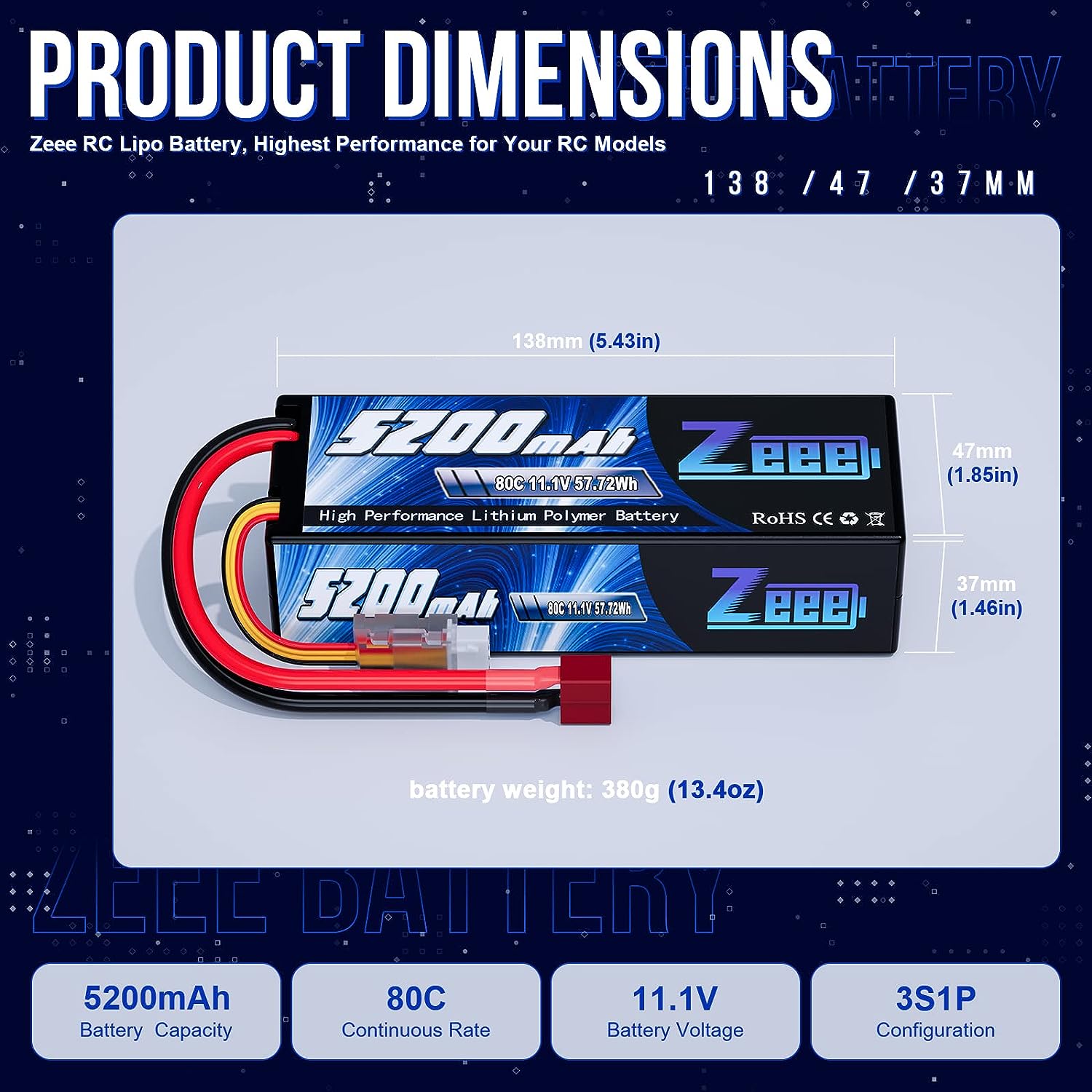 1/2 قطعة Zeee 3S 5200mAh يبو ب - مراجعة Drone Battery 3S وسعره